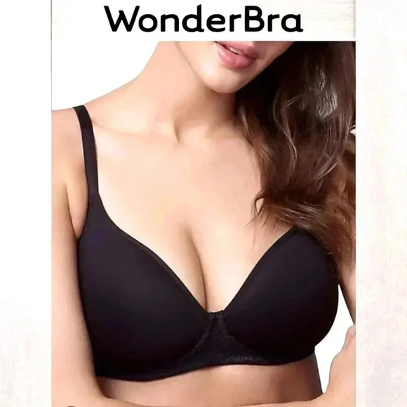 NWOT, WonderBra, Floral Lace  Wire-Free Bra, 40DD, Black - Picture 1 of 8